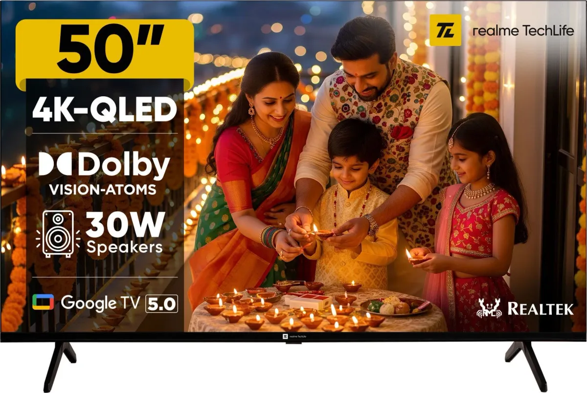 Realme TechLife 50UHDGQRVHSQ 50 inch Ultra HD 4K Smart QLED TV
